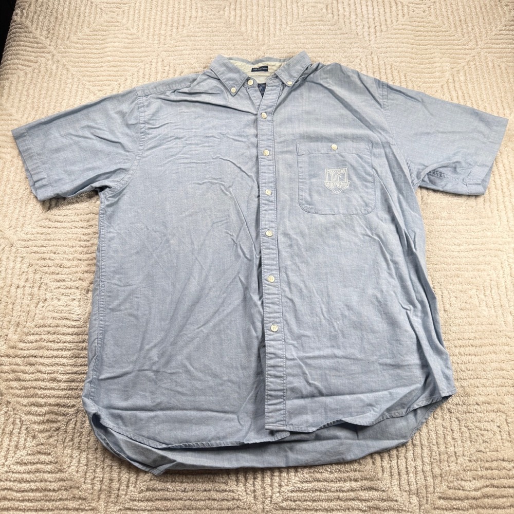 Polo Club Manhattan Button Down Shirt Men's Large Blue Preppy Ivy League 90s